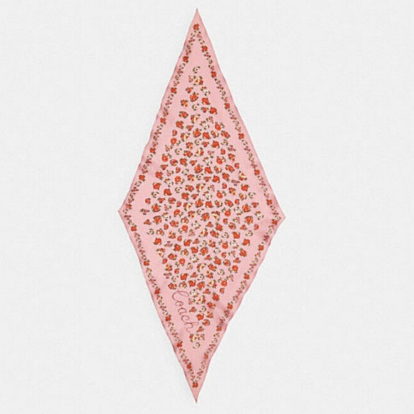 Coach Tea Rose Silk Diamond Scarf